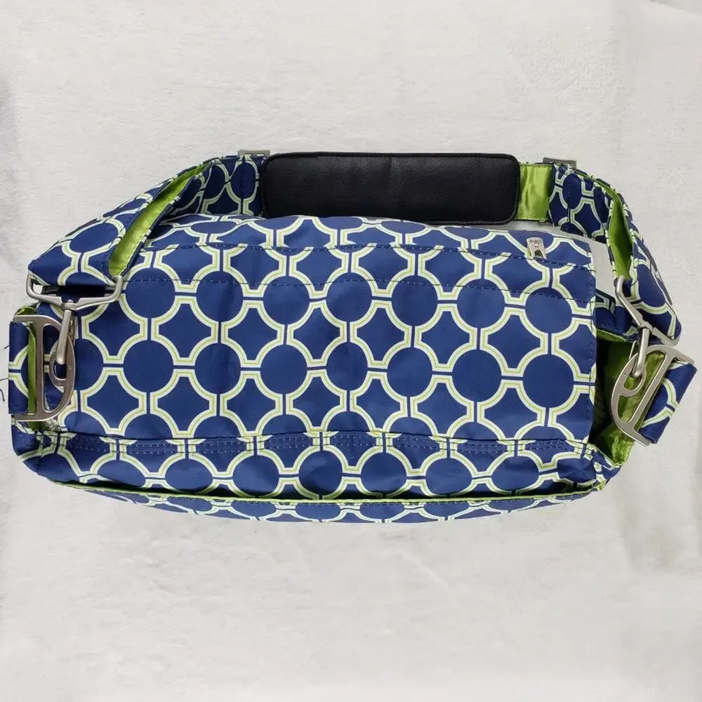 Ju-Ju-Be Diaper Bag Better Be in Royal Envy Blue White Multi Pocket Adjustable